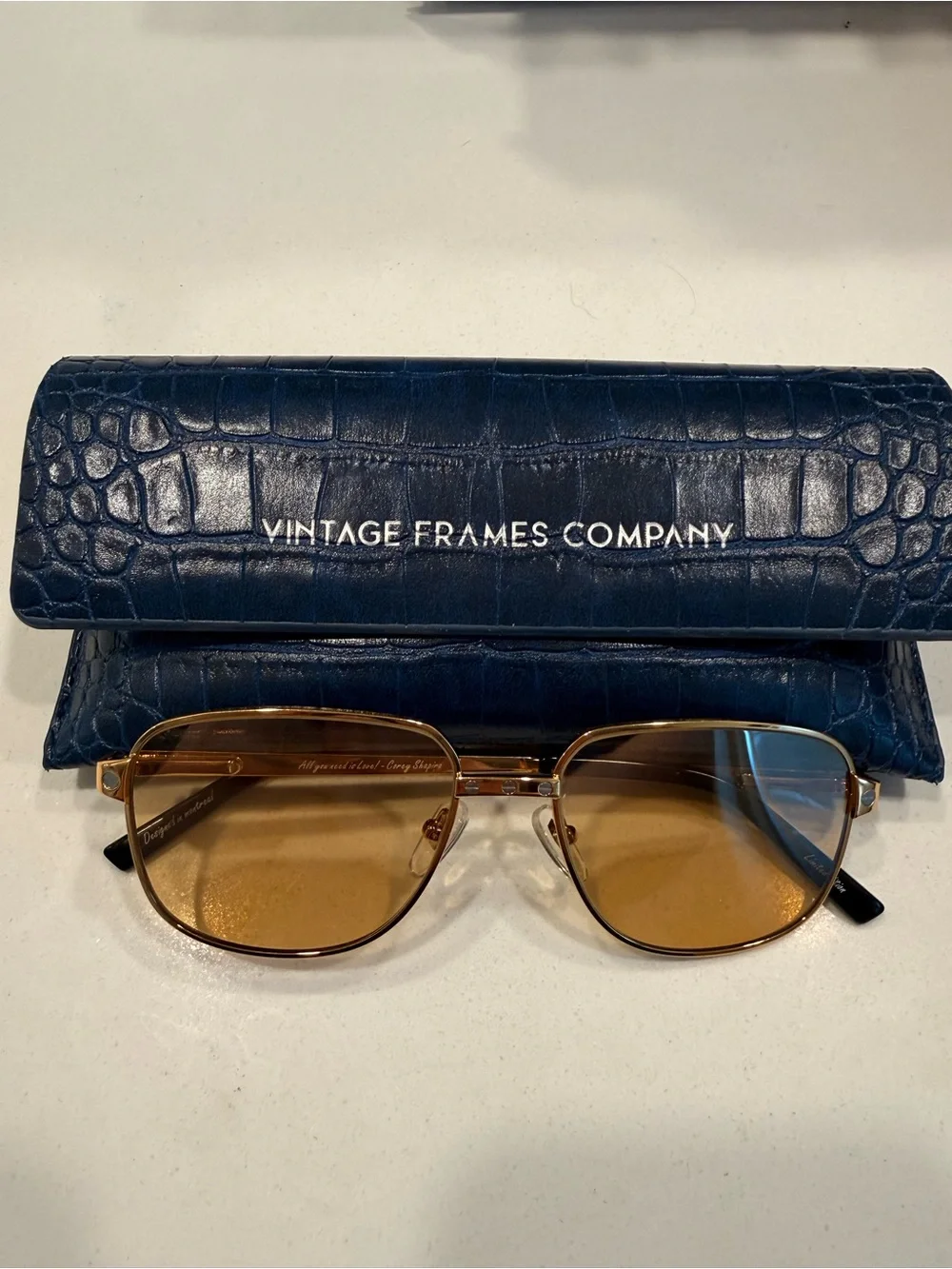 Vintage Frames Love Collection 24karat Gold Sunglasses.